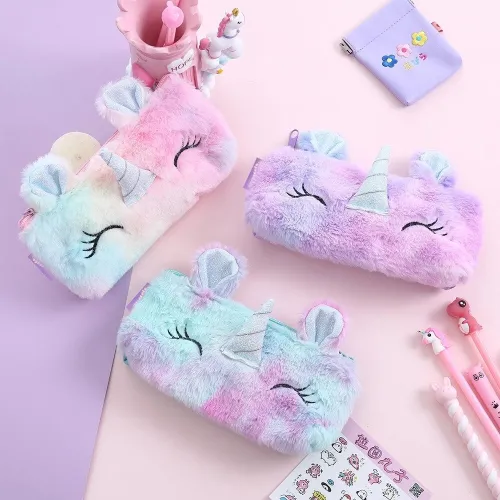 Unicorn Fur Pencil Pouch Bag